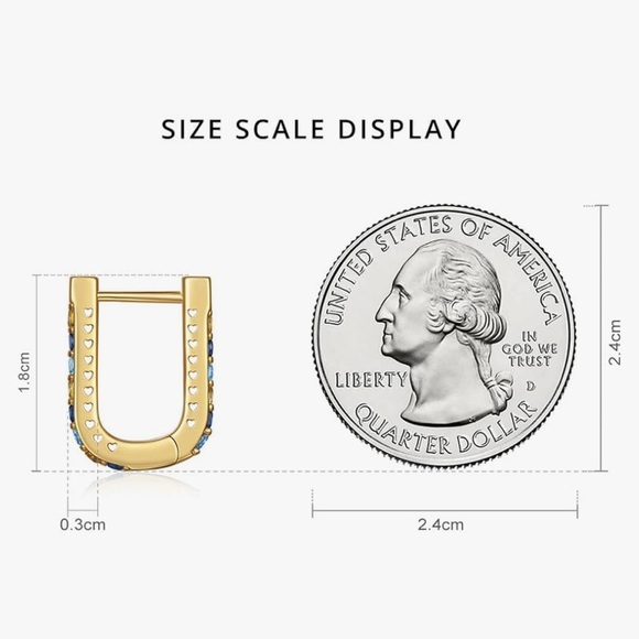 NEW multi color CZ silver earrings. - Picture 2 of 3